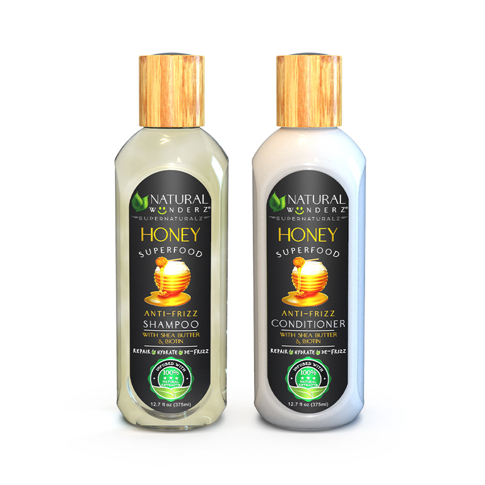Anti-Frizz Honey Shampoo + Conditioner Hair Bundle